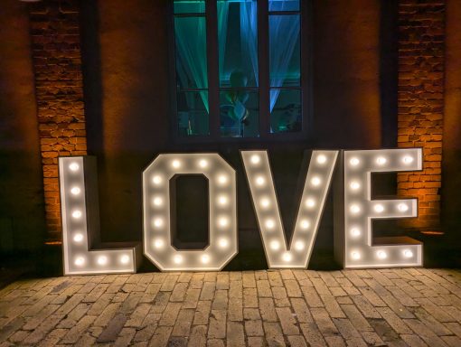LOVE Buschstaben mit Beleuchtung